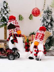 1 Pc Thanksgiving Fur Ball Hat Penguin Dwarf Holding Shovel Broom Gnome Dwarf Decoration Couple Christmas Decoration Supplies Christmas Snowman Ornaments Christmas Knitted Hat Rudolph Decoration. Cloth Decoration Living Room Restaurant Desktop Festive Atmosphere Ornaments Home Decoration Best Gifts Birthday Christmas Decorations Room Decor