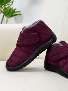 Botas de nieve térmicas antideslizantes para mujer, adecuadas para interiores y exteriores, a juego en pareja - Rojo - Ver 5