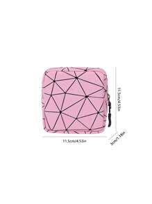 2/1pc Stylish Sanitary Pads Storage Bag, Waterproof Cosmetic Travel Bag, Coin Purse, Cash Pouch For Teen Girls & Women - Perfect Period Bag!Lingge Pu Waterproof Storage Bag,Five Colors To Choose From Make Up Bag