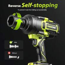 2000N.M(1500 Ft-Lbs) Impact Wrench High Torque, 3/4 To 1/2 Brushless Impact Gun, Cordless Impact Wrench 5.0AH Battery With Fast Charger, Electric Impact Wrench For Heavy-Duty Truck RV