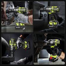 2000N.M(1500 Ft-Lbs) Impact Wrench High Torque, 3/4 To 1/2 Brushless Impact Gun, Cordless Impact Wrench 5.0AH Battery With Fast Charger, Electric Impact Wrench For Heavy-Duty Truck RV