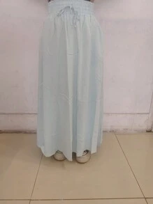 Skirts In Pre-Washed Viscose Fabric/New Summer 2023 - 淺藍色 - 查看 2