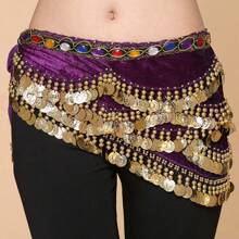 舞蹈服裝腹舞亮片流蘇裙,時尚的肚皮舞腰帶裙子