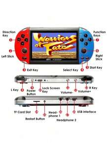 X7 Handheld Game Console More Than 2,000 Popular Games 8GB The X7 Plus Game Console Supports Eight Emulators Which Can Be Connected To TV Video Playback Music Playback Game Download Recording Etc. Via E-Book. Smart Camera MP5 Handheld Game Console, Christmas Gifts - Đỏ - Xem 3
