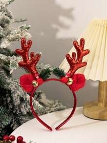 1 件装森林麋鹿头带配饰圣诞红鹿角头带女性发饰发夹头饰 - 彩色 - 查看 8