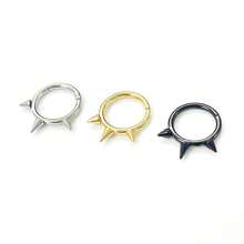 ADYJELY 1PC 16G Hinged Septum Nose Ring Hoop Stainless Steel Hypoallergenic Punk Style Clicker Segment Hoop 18K Gold Plated Cartilage Piercing Hoop Rook Tragus Rings Hoops Conch Daith Helix Earr Piercing Jewelry,Lip Ring,Earlobe Earring ,Women And Men Body Pierecing Jewelry 8mm 10mm - N057 - View 7