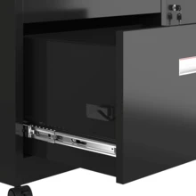 Metal Office Cabinet With 2 Drawers And Adjustable Shelves, Mobile Lateral Filing Cabinet With Lock - Đen + Kim loại như hình - Xem 7