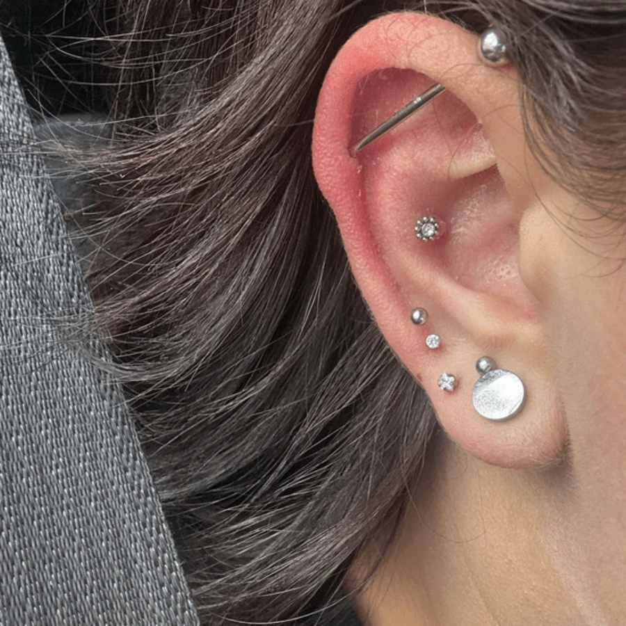 2pcs 14G00G Ear Stretching Kit Single Flat Top Gauges Plugs Surgical