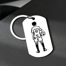 1 szt. spersonalizowany brelok piłkarski z imieniem gracza i numerem koszulki dla chłopców, grawerowany, trwały, nierdzewny, kolorowy, słodki, uroczy, zabawny, kawaii, Y2K, stylowy, unisex, swobodny, niestandardowy, spersonalizowany, wyjątkowy, spersonalizowany, idealny prezent dla niego, idealny prezent dla niej, dla niej, chłopaka, dziewczyny, rodziny, przyjaciół, dzieci, na rocznice, na walentynki, na dzień matki, na urodziny, na dzień dziecka, na dzień ojca, na ukończenie szkoły, na wesela, na parapetówkę