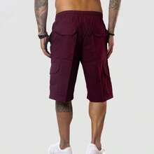 Tactel Cargo Wine Bermuda Shorts - Comfort And Practicality, Style And Functionality. - Burgundy - View 3