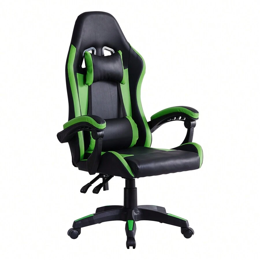 CLIPOP Gaming Chair, Ergonomic Computer Swivel Chair With Headrest And Lumbar Support, Tilt And Lock Function, Height Adjustable, Swivel Chair, High Back, Racing Chair