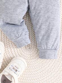 Bộ 3 quần dài thường ngày in hình trái tim và chữ cho bé trai, đồ thể thao đa năng, mùa thu - Nhiều màu - Xem 11