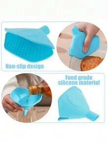 Phễu silicon 2 trong 1 Phễu kẹp cách nhiệt chống trượt chống bỏng Phễu nhà bếp chịu nhiệt Phễu silicon di động để chiết rót chai - Nhiều màu - Xem 7