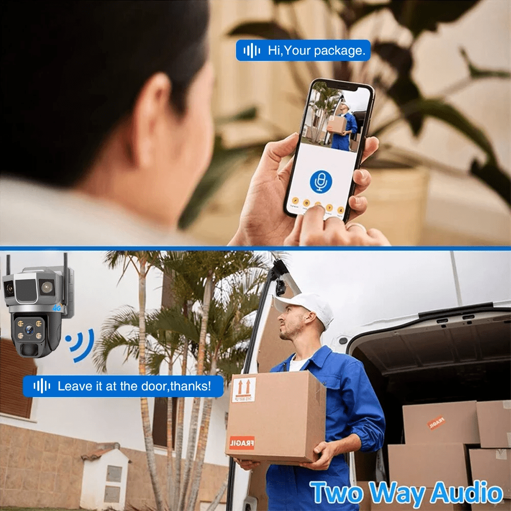 4G Always On Video Solar Security HD Lens Cameras Outdoor 2K 5MP Black