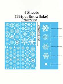4 件圣诞雪花窗贴可重复使用无胶静电雪花贴纸适合在圣诞派对冬季和新年聚会上装饰门窗 - 彩色 - 查看 7
