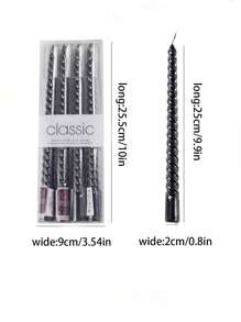 25 厘米大螺旋蜡烛棒，4 件套，适用于家居装饰、节日布置、餐厅装饰、派对 - 款式 - 查看 1