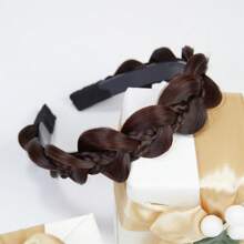 四股合成纤维编织发箍，梳状编织发圈，发饰，弹性编织发箍，女士假发 - 彩色 - 查看 18