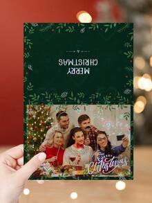 1 张定制照片和文字圣诞贺卡，可选各种激光膜，17.8 厘米 X 12.7 厘米（5 英寸 X 7 英寸），精美礼品，个性化定制圣诞贺卡，适合送给家人、朋友的生日卡，家庭和谐 - 彩色 - 查看 14