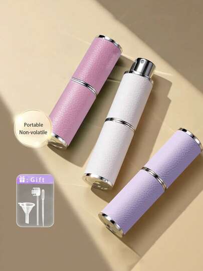 1 件 8ml 旅行用香水可填充瓶，高端旋转按压式分装瓶，优质皮革底部装有香水喷雾，迷你香水分配器，便携式喷雾口袋大小，适合邮轮旅行礼物，香水瓶