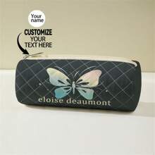 1 件可定制铅笔盒、可定制收纳袋、可定制独特设计（照片、姓名、插图）、轻质拉链化妆包、铅笔盒、经典风格铅笔盒，适合学校/学生/返校季节