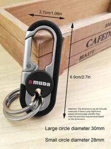 1pc Stainless Steel Car Key Chain, Creative Car Key Accessories, Double Ring Key Chain, Anti-Lost Key Chain, Universal Car Key Ring Pendant - A - View 7