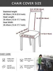 6pcs Jacquard Chair Cover Thickened Elastic Restaurant Chair Cover Spandex Anti-Dirty Stool Cover Home Decoration