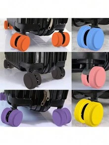 Bộ 4 phụ kiện du lịch, Bảo vệ bánh xe hành lý, Chống sốc, Bảo vệ bánh xe cốp xe bằng silicon chống ồn và im lặng, Vỏ bảo vệ toàn diện cho bánh xe hành lý, Vỏ bánh xe hành lý kiểu mới, Vỏ bảo vệ bánh xe hành lý bằng silicon chống ồn và im lặng, Phụ kiện du lịch thiết thực và thời trang, Làm quà tặng cho gia đình, bạn bè và những người thân yêu - Nhiều màu - Xem 6