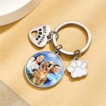Custom Keychain,Custom Photo Keychain Best Friend Pet Dog Love Gifts