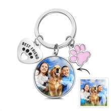 Custom Keychain,Custom Photo Keychain Best Friend Pet Dog Love Gifts