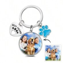 Custom Keychain,Custom Photo Keychain Best Friend Pet Dog Love Gifts