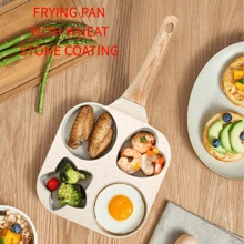 4 槽不粘煎饼扒炉，家用煎锅，适用于煎鸡蛋、汉堡、早餐炊具套装海鲜煮锅 - 彩色 - 查看 1