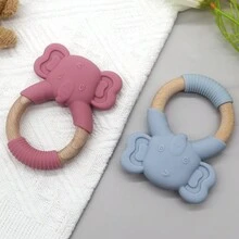 1 件装婴儿硅胶牙胶，枫木大象出牙玩具，硅胶，新生儿礼物 - 彩色 - 查看 8