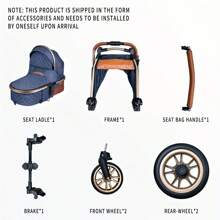 High Landscape Baby Stroller, Portable Folding Bidirectional Shock-Absorbing Stroller That Can Sit And Lie Down - 黑色 - 查看 7