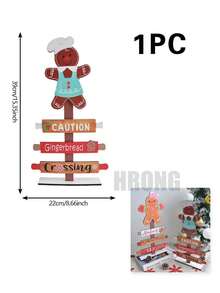1 件/2 件木制圣诞姜饼人装饰圣诞家居桌面装饰 - 薑餅人木牌 - 查看 12