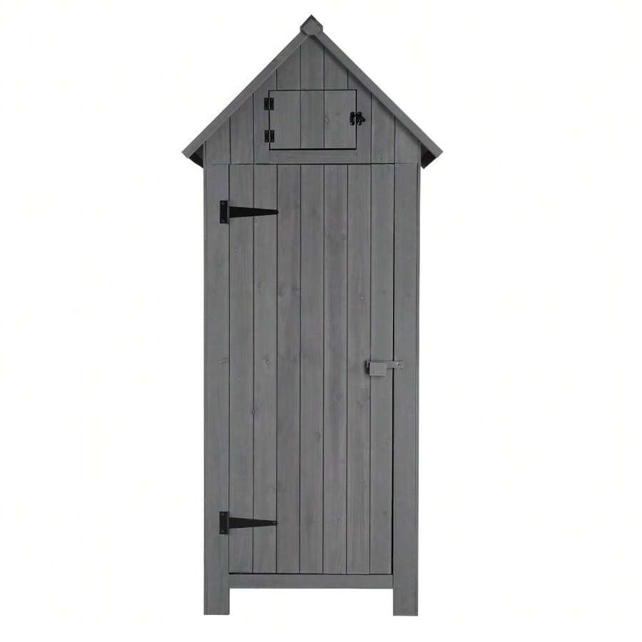 Vertical Shed Wooden Tool Storage With Shelves Lockable House