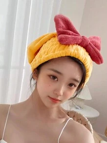 1pc/2pcs Coral Fleece Bow Hair Drying Towel, Quick Absorbent Hair Wrap Turban Home Bathroom Decor Fall Decor Back To School Hair Bonnet Shower Towels For Beaty Salon, Hotel Sports,Home Essentials, Towel, Skin Care
