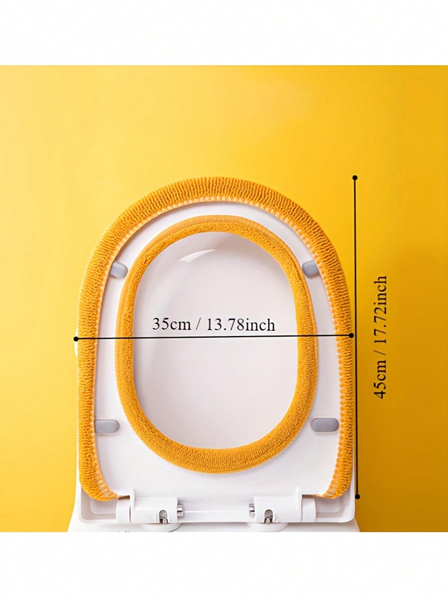 1pc Cute Solid Color Cartoon Toilet Seat, Thickened With Handles