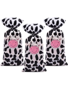 50 Túi kẹo in hình con bò hoạt hình, Túi quà tặng OPP phẳng hình con bò dễ thương, Túi đựng kẹo nướng bánh quy ăn nhẹ - Nhiều màu - Xem 6