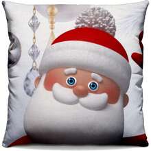 MERRY CHRISTMAS SANTA CLAUS AND SNOWMAN DECORATIVE CUSHION COVERS WITH ZIPPER 40X40CM MD. 10238 - 4 chiếc. Một mặt 40x40cm - Xem 7