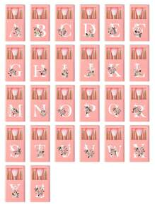 Bộ cọ trang điểm cầm tay có gương, in hình hoa chữ cái A-Z, bộ cọ trang điểm lông mềm, cọ trang điểm du lịch có hộp gương, bút trang điểm mini đa chức năng, cọ đánh nền, cọ đánh phấn mắt, dụng cụ làm đẹp cho người mới bắt đầu, hộp đựng cọ trang điểm, giá đựng cọ trang điểm bao gồm cọ trang điểm, quà tặng tiện lợi cho bé gái, bộ dụng cụ trang điểm lý tưởng, đồ dùng du lịch cầm tay cần thiết. - Hồng - Xem 2