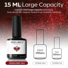 Modelones Red Gel Nail Polish,15 ML Cat Eye Glitter Red Gel Polish Cat Eye Magnetic Gel Burgundy Red Sparkle Bloody Nail Polish Art DIY Salon Gift For Girl Women