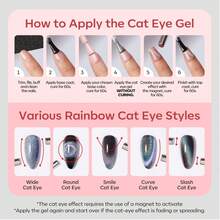 Modelones Red Gel Nail Polish,15 ML Cat Eye Glitter Red Gel Polish Cat Eye Magnetic Gel Burgundy Red Sparkle Bloody Nail Polish Art DIY Salon Gift For Girl Women