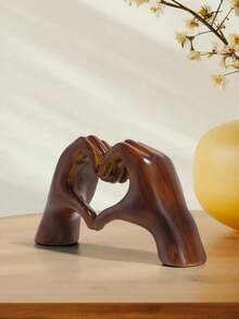 1 件客厅、卧室、书架、咖啡桌、装饰配件、可爱的爱心手指雕塑现代装饰配件、美学房间配件、架子家居装饰小玩意最佳礼物 - 彩色 - 查看 4