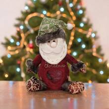 圣诞主题复古金属锡袋，带有麋鹿和雪人图案，用于储存糖果、饼干；带盖子和贺卡夹；非常适合圣诞派对礼品、礼物和零食包装