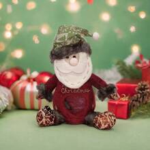 圣诞主题复古金属锡袋，带有麋鹿和雪人图案，用于储存糖果、饼干；带盖子和贺卡夹；非常适合圣诞派对礼品、礼物和零食包装