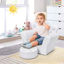 Lifezeal Kids Sofa Toddler Couch Princess Armchair Children Gift With Ottoman White/Pink - 白色 - 查看 6