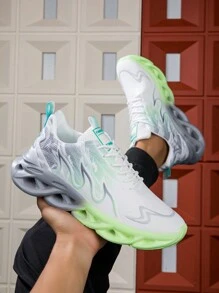 Giày thể thao đế lưới thoáng khí cho nam, giày thể thao ngoài trời nhẹ, chống trượt, giảm xóc dành cho thanh thiếu niên - Màu xanh lá cây đậm - Xem 2