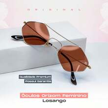 Women's Sunglasses Metal UV Protection Brown Rhombus + Case Summer Gift Beach Fashion - Vàng - Xem 3