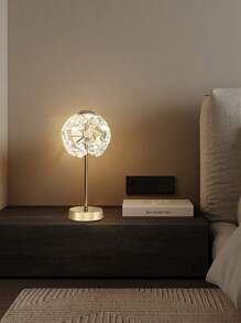 Tiworld 1 Pc K9 Crystal Lamp Shade, Decorative Table Lamp, Mainly In Gold Tone, 3-Color Adjustable Lighting (Light Source Included), Suitable For Home Bedroom, Living Room, Dining Room, Study Room And More