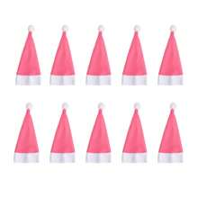 10 piezas Decoraciones Navideñas, Gorros Navideños, Gorros de Tela No Tejida, Set de Cubiertos con Gorro Navideño, Decoración de Botella de Vino Navideña, Navidad